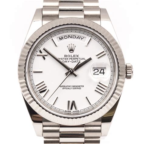 midsize rolex president white gold|rolex presidential 40mm white gold.